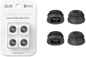 diofit Premium Multi-Flange Eartips Compatible with Galaxy Buds3 Pro (Black, Medium)