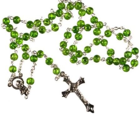 Green Rosary Bead. Rosary. Rosary Beads. Glass rosary. Rosary with glass beads