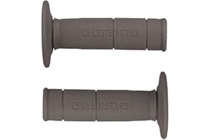 PRORACER Puño Dominó Agarres de Goma para Manillar de Motos de Cross, Pitbike, Enduro, Trial, MX, Freeride (Gris)