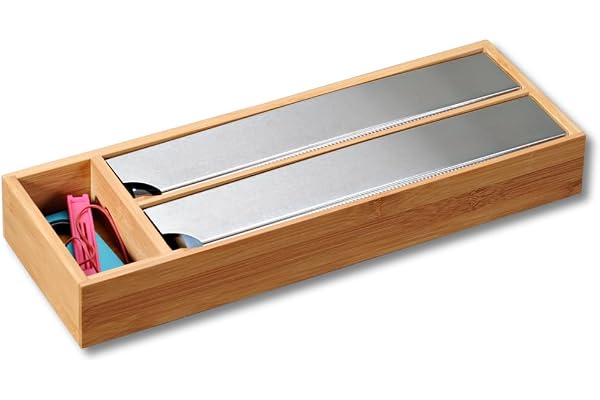 Kesper 58040 Dispenser för Plastfolie, Bambu, Brun, 39.5 x 5.5 x 13 cm