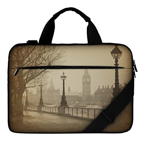 Silent Monsters Canvas Schutzhülle mit Zubehörfach 43,9 cm (17,3 Zoll) für Laptop big ben