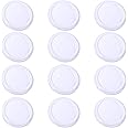 12 Pcs Universal Canning Lids Jam Jar Replacement Lids Polished Metal Twist-off Lids for Preserving Jars, Sauce Jars, Storage Jar White 70mm