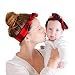CHIC-CHIC 2pcs Kids Toddler Baby Girls Cute Headband Rabbit Ear Hair Bow Women Retro Stylish Wire Hair Band Scarf Wrap (Red Tartan)