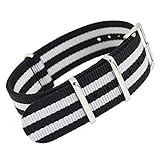 MetaStrap 22mm Nylonband Zulu-Uhrenarmband mit Edelstahl-Schnalle Uhrband Armband Band