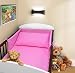 COT BUMPER 100% COTTON PADDED FOR BABY FIT COT 120x60 140x70 STRAIGHT (190cm to fit cot 140x70cm, Pink)