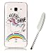Produktbild Samsung Galaxy J3 (2016) Hülle, Edaroo Karikatur Regenbogen Einhorn Muster Dünn Flexibel Transparent Stoßdämpfend Schutzhülle Weiche TPU Silikon Hülle Handyhülle Schutz Handy-Hülle Schutzhülle Silikonhülle Backcase Cover für Samsung Galaxy J3 (2016) mit StylusBorn to Shine