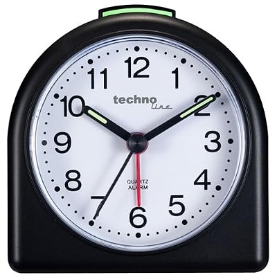 Technoline Technotrade Geneva SD Réveil à Quartz mi-Arrondi Noir Petit modèle