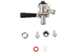 CAFOPGRILL Coupleur de Type S, robinets à fût de bière avec soupape de surpression de sécurité Distributeur de bière Coupleur à fût Système de Type S avec poignée Noire pour système de Brassage à Domicile