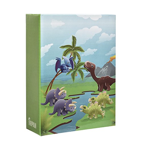 Arpan 6x4'' Small Kids Cute Dinosaurs in Prehistoric Scene Slip In Childrens Photo Album For 100 Photos