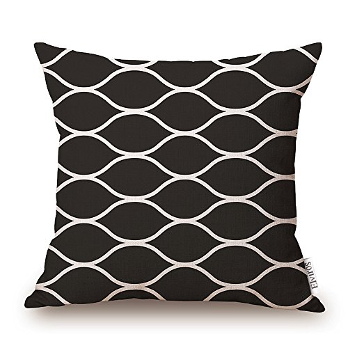 Elviros Geometrisch Dekorativ Baumwoll Leinen Mix Kissenbezug 45 x 45cm