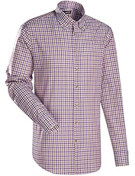JACQUES BRITT Herren Hemd Custom Fit Brown Label Langarm Bügelleicht Karo Businesshemd Button-Down-Kragen Manschette...
