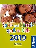 Spiel- und Rätselspaß für Kids 255119 2019: Aufstellbarer Tages-Abreisskalender für Kinder mit Rätseln und Spielen I 12 x 16 cm by