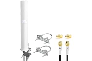 Maswell 4G 5G Antenne Outdoor, 2X2 MIMO 700-6000MHz, bis zt 4,5 dBi LTE 5G NR Mobilfunk Externe AuBenantenne SMA-Stecker mit TS9