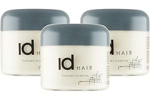 ‎ID HAIR IdHAIR Extreme Titanium: Professionelles Mudwachs für stylisches Kurzhaar - Starker Halt, Glanz und Textur - Einfach auszuspülen - Parabenfrei - 3 X 100 ml