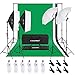 Produktbild CRAPHY 2.6M x 3M/8.5ft x 10ft Hintergrund Stützsystem, 1350W Fotostudio Set mit 2X Softbox Set und 2X Fotoschirm Set, 3X Hintergründe, Profi Fotostudio Set für Greenscreen und Portrait