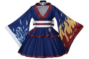 MelangCos Women's Asui Tsuyu Kimono Dress Todoroki Cosplay Costume Japanese Lolita Robe
