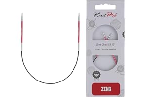 KnitPro Agujas de tejer fijas Zing - Alfileres circulares de 22,5 cm x 2 mm
