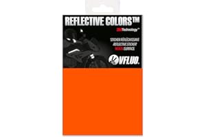 VFLUO 3M Reflective Colors™, Feuille rétro réfléchissant à découper pour Casque Moto, Scooter, vélo, Multi-Usage, 3M Technology™, 10 x 15 cm, Orange