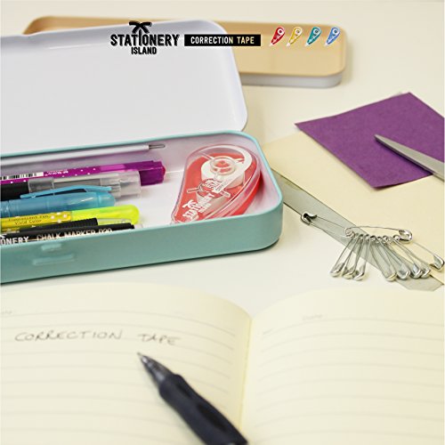 Stationery Island Korrekturroller 5mm x 5m – 8er Set Korrekturband – Beschriftungsband in Rot, Gelb, Grün, Blau - 3
