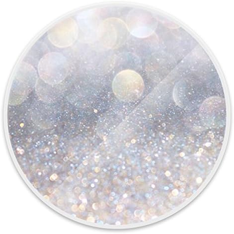 Customize Mounts and Holder, Expanding Stand Pop Grip Mount Sockets for Cellphones,Smartphones and Tablets - Silver Glitter White