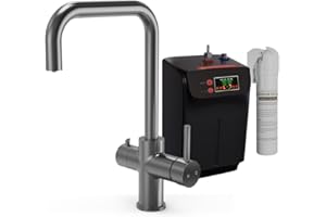 AQUA I 3 in 1 Instant Boiling Hot Water Dispenser Kitchen Sink Mixer Tap with Tank & Filter - Gunmetal