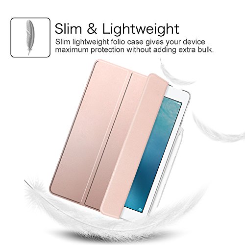 iPad Pro 9.7 Hülle mit Built-in Apple Pencil Halter – Fintie Ultra Slim Superleicht Schutzhülle Smart Shell Case Cover Tasche Etui mit Translucent Rücken Deckel, Auto Schlaf / Wach und Standfunktion for Apple iPad Pro 9.7 Zoll (2016 Modell) (iPad Pro 9.7“, Roségold) - 3