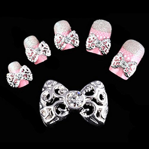 10stk. 3D Glitters Bowknot Nagelsticker Schleife Strass Nagel Art Sticker Dekoration - 2