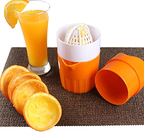 EDJIAN Main Juicer Orange Presse-Citron Manuel Couvercle Rotation Pression Alésoir pour Citron/Citron Vert Pamplemousse avec Filtre et Conteneur Cup-Shape Centrifugeuse