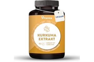 ‎VITAVEA Kurkuma-Extrakt mit Curcumin – 4420 mg Kurkuma - Hochdosierte Kurkuma-Kapseln - 90 Kapseln – Vitavea