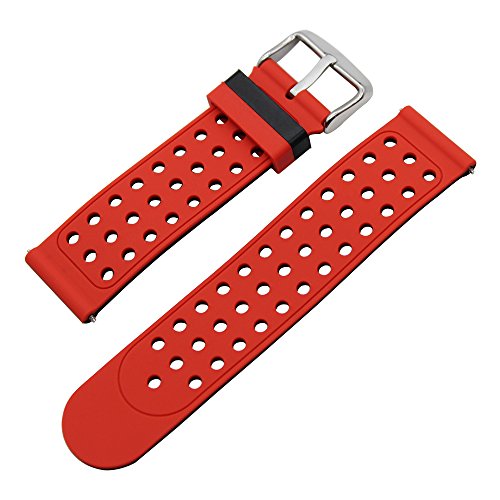 TRUMiRR 24mm Silicona Goma Banda de Reloj de Doble Lado Llevar Correa para Sony Smartwatch 2 SW2  Suunto Traverse  Otros Relojes con 24mm Lug