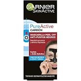 Garnier SkinActive PureActive Black Peel Off Mask with Charcoal, 50 ml | Anti-Blackhead Action, Salicylic Acid, Removes Impur