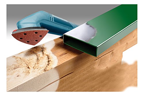 kwb Quick-Stick Klett-Schleifdreiecke 2x K40 1x K120 2x K240 für 93 mm Deltaschleifer 492800 (Edelkorund, für Holz und Metall, 5 Stück) - 3