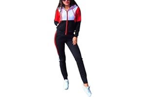 Minetom Femmes 2 Pièce Survêtement Manches Longues Sweats à Capuche Sweatshirts + Pantalon Joggers Ensemble de Sport Suit pour Jogging Sports Automne Hiver Printemps