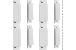 JYUDAUFU 4 Pcs NC NO Magnetic Reed Switch Normally Closed Open DC 12V White Magnet Switch with Adhesive Tape, Screws, for Contact Door Window Sensor/Surface Mount Security Alarm