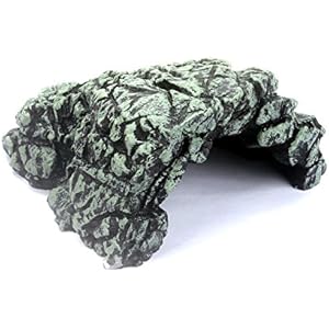 SENZEAL Harz Reptile Haus Dekoration Aquarium Ornament Terraristik Verstecken Habitat für Schildkröte Lizard Frog Spinne (Mitte Grün)