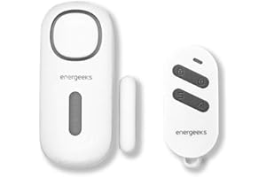 energeeks - Alarma de Apertura para Puertas y Ventanas - Mando Remoto Incluido - Protección del Hogar - Seguridad Autónoma - Fácil Instalación - Sin Necesidad de App ni Conexión a Internet