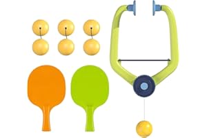 SHARKSFIN Table Tennis Trainer, Adjustable Indoor Hanging Table Tennis Trainer Portable Set, Interactive Pong Ball Training Hanging Games for Kids Adults Indoor and Outdoor Games