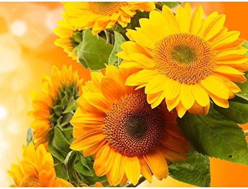 Pretty Sunflower Leaves Diamond Painting By Number 5D DIY Embroidery Painting Full Round Diamond Handmade Needlework Wall Painting Home Craft Sewing &amp; Craft Wall Decor