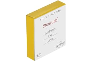 stonylab Qualitative Filter Paper, 74 mm Diameter Fast Speed Cellulose Filter Paper Circles, 25 Microns Particle Retention, 100 Packs