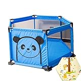 Lüftungsnetz-Design: Der Laufstall verwendet ein sicheres, durchsichtiges Netz, mit dem Sie Baby sehen und Baby Sie sehen können! Sowohl Sie als auch Ihre Kleinen werden großen Komfort genießen, wenn Sie Ihren Indoor / Outdoor-Spielbereich nutzen.