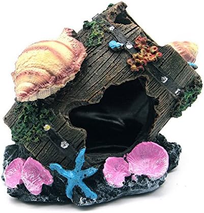 UEETEK Aquarium Decoration of the Cuba of Wine The Broken Barrel of Wine Artificial Compartment for the decoration of Fish Tank Ornament