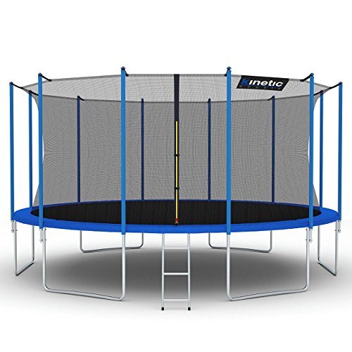 Kinetic Sports Outdoor Gartentrampolin Komplett-Set inkl. Sicherheitsnetz Randabdeckung Leiter Abdeckplane - 2
