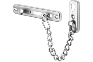 SAYAYO Chaîne de Porte de Sécurité Limiteur de Porte Étroit Verrou de Porte Anti-Vol à Ressort avec Vis pour Porte Interne à Domicile, Finition Brossée en Acier Inoxydable, EFD9000-LS