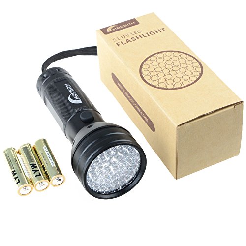 Moobom 51 LED Violet Taschenlampe UV-Licht Spot Detektor 3 Batterien Enthalten - 7