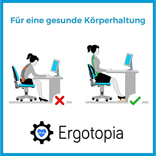 Ergotopia® Orthopädisches Rückenkissen | Ergonomisches Lendenkissen gegen Rückenschmerzen | Für eine optimale Körperhaltung (Schwarz) - 8