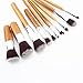 Zotop 10pcs Professional Carbonized Bamboo Handle Cosmetic Makeup Brush Set