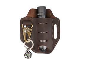 VIPERADE PJ9-Plus Custodia multiuso per cintura, EDC Pocket Organizer da uomo, fodero in pelle con portachiavi, custodia multifunzione per (Marrone)