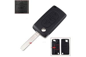 KUYUANSU Coque de clé de Voiture Pliable Peugeot 207 307 308 407 607 807 pour Citroen C2 C3 C4 C5 C6 2 Boutons 3 Boutons (3 Boutons, VA2 BLADE-CE0523)