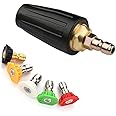 Stone Banks Brass Rotating Turbo Nozzle, 1.8GPM 4000PSI 035 Pressure Washer Rotating Spray Turbo Nozzle 1/4" Quick Connect, Pressure Washer Cleaner Gun Nozzle Accessory Set