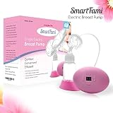 Single Electric Breast Pump from SmartFami®: Mimics Natural Breastfeeding, Less Pain, Single Silicone Cup, 5 Massaging Petals, 9 Settings for Suction, BPA-Free, Get One for Quick and Quiet Pumping NOW!